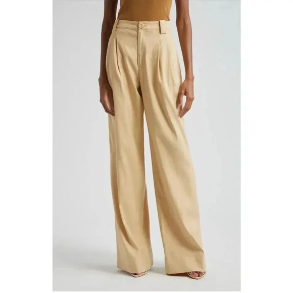 A.L.C. Women's Size 6 High Waist Wide Leg Pants TommyTrousers Linen Blend